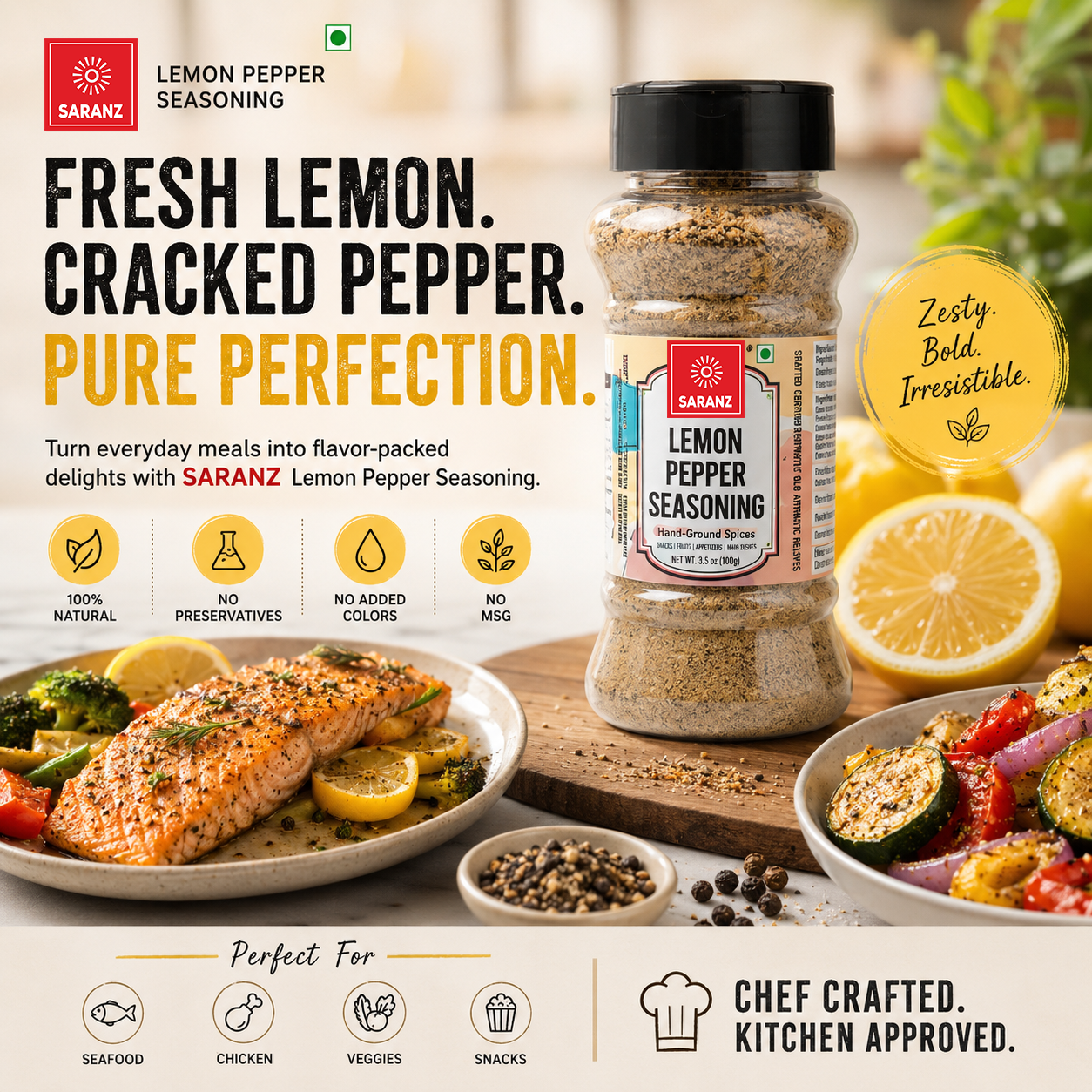 Lemon Pepper Seasoning Bottle-100G - Image 5