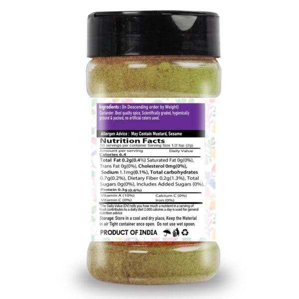 Indori Coriander Powder Bottle-100G - Image 3
