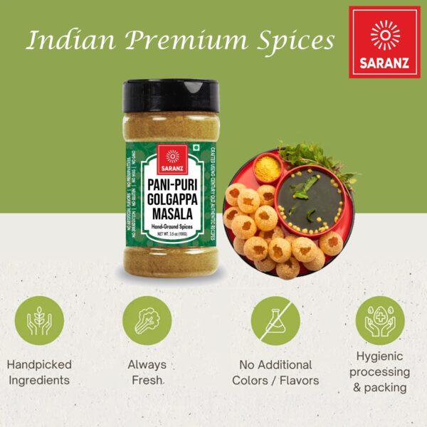 Pani Puri Golgappa Masala Bottle-100G - Image 3