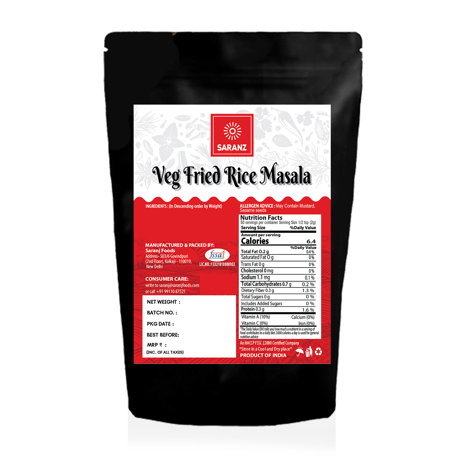 Veg Fried Rice Masala-1KG