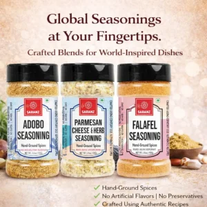 Parmesan Cheese & Herb Seasoning-100g, Falafel Exotic Seasoning-100g, Adobo Seasoning-100g,