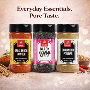 Deggi Mirch Powder-100g, Coriender Powder-100g, Black Sesame seeds-100g